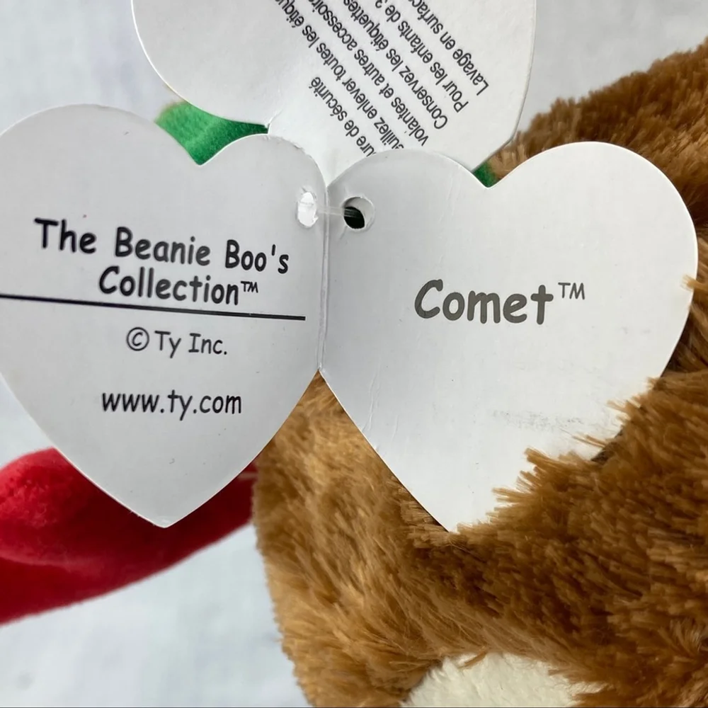 Ty Beanie Boos Comet the Reindeer 9 inch Beanbag Plush 2011 Christmas Teddybear - Picture 8 of 12